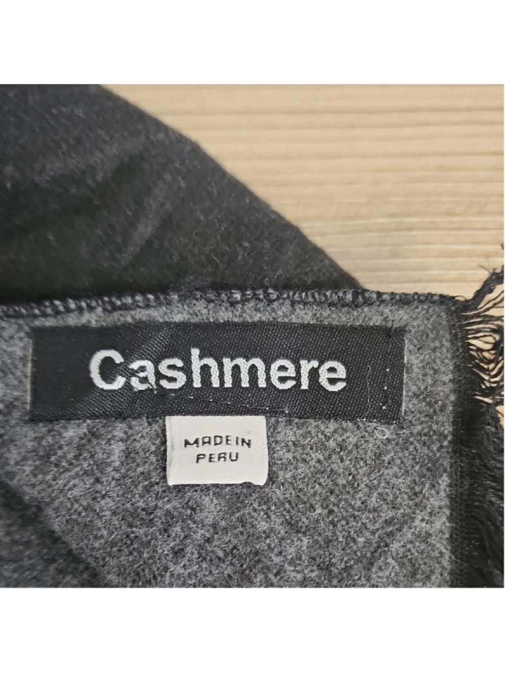 Cashmere Gray & Black Plaid Fringed Scarf Men's